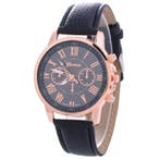 Fako - Horloge - Geneva - Roman - Metal - Zwart, Verzenden, Nieuw