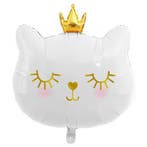 Folie ballon Cat Princess zwart, wit of roze, Verzenden, Nieuw