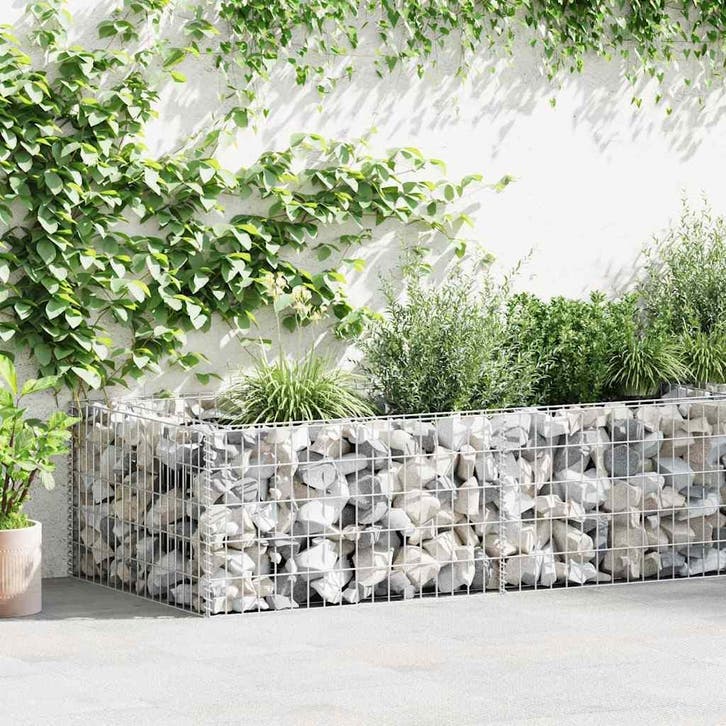 vidaXL Gabion plantenbak 180x90x50 cm gegalvaniseerd staal, Tuin en Terras, Schuttingen, Nieuw, IJzer, Minder dan 1 meter, Verzenden