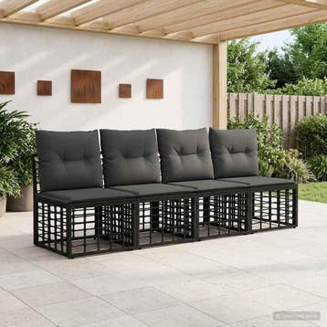 vidaXL 4-Zits Tuin Sofa Armloos 4 st 4-Aantal zitplaatsen, Tuin en Terras, Tuinsets en Loungesets, Verzenden, Nieuw, 4 zitplaatsen