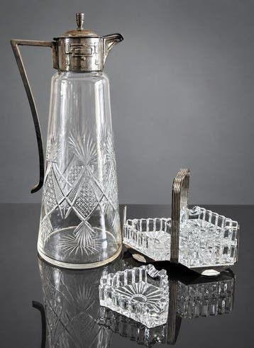 Karaf (2) - Kristal - Art deco Kristal karaf