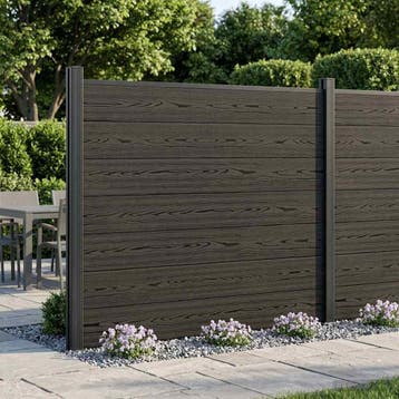 vidaXL Hekpaneel WPC en Aluminium Zwart, Verzenden, Nieuw