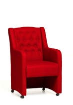 Eetkamerstoel Norwich - eetkamerstoelen - Rood, Nieuw, Rood, Stof