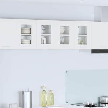 vidaXL Hangkast met opslag 2 pcs Wit 60 x 31 x 40 cm Bewerkt, Verzenden, Nieuw, Wit