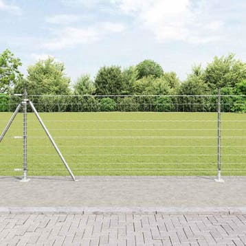 vidaXL Euro-hek met betonnen voetstuk 10 x 0,8 m, Verzenden, Nieuw, IJzer