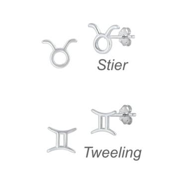 Zilveren mini sterrenbeeld oorstekers, Verzenden, Nieuw, Zilver