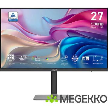 MSI Modern MD272UPHG 27  Ultra HD IPS USB-C monitor, Verzenden, Nieuw, MSI