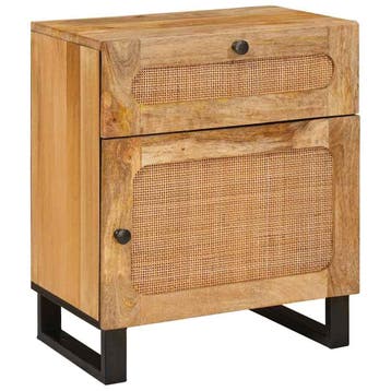 vidaXL Nachtkastje Naturel 50 x 33 x 60 cm Massief Mango, Verzenden, Nieuw, 55 tot 70 cm, 45 tot 65 cm