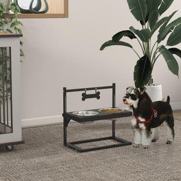 Verstelbare Hondenvoerbak Stand met 2 RVS Bakken en Botvormi, Verzenden, Nieuw