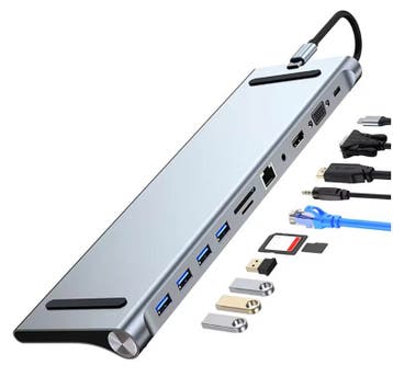 11-in-1 USB-C Dock 4K HDMI VGA Ethernet PD 100W, Verzenden, Nieuw
