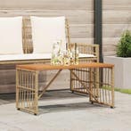 vidaXL Buiten Tafel Naturel 80 x 40 x 40 cm Staal en Poly, Tuin en Terras, Tuintafels, Verzenden, Nieuw