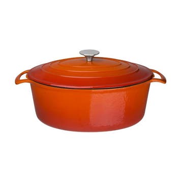 Vogue ovale inductie braadpan oranje 6L, Verzenden, Nieuw
