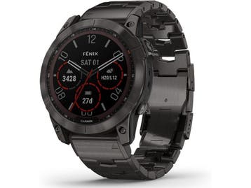 Garmin Fenix 7X 51 mm carbon grey DLC titanium met carbon, Verzenden, Nieuw, Garmin