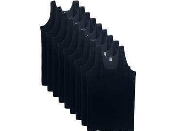 9 stuks onderhemd - SQOTTON® - King size - zwart - 4XL/5XL, Verzenden