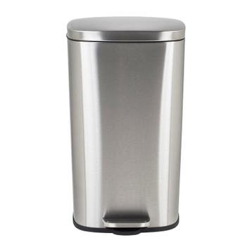 Pedaalemmer rechthoek - zilver - 30 liter, Huis en Inrichting, Verzenden, Nieuw