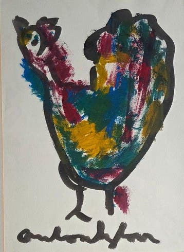 Anton Heyboer (1924-2005) - Kip, Antiek en Kunst, Kunst | Schilderijen | Modern