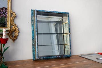 Vitrine - Varese-papierstijl pauwenverenpatroon - Hout, Glas