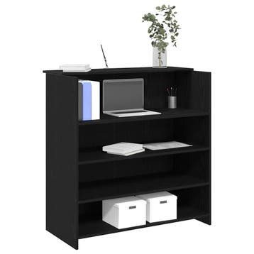 vidaXL Receptiebalie zwart eiken 100x50x103,5 cm bewerkt, Huis en Inrichting, Bureaus, Verzenden, Nieuw