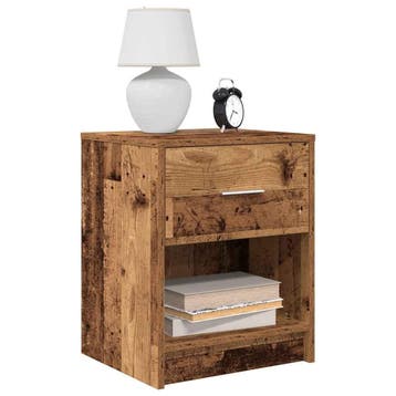 vidaXL Nachtkastjes 2 st met lade 40x34x50 cm oud, Minder dan 45 cm, Verzenden, Nieuw, Minder dan 55 cm