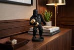 Decoratiefiguur KING APE 30cm gorilla zwart goud - 48044, Ophalen of Verzenden, Nieuw