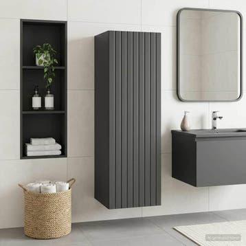 vidaXL Wand Gemonteerde Badkamerkast Zwart 33 x 34,5 x 60 cm, Verzenden, Nieuw
