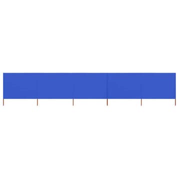 vidaXL Windscherm 5-panelen 600x80 cm stof azuurblauw, Verzenden, Nieuw
