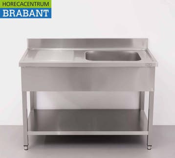HCB RVS Spoeltafel spoelbak 120 x 60 cm Horeca, Ophalen of Verzenden, Nieuw in verpakking