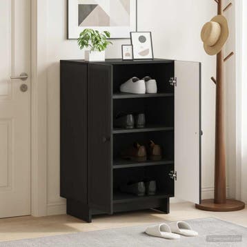vidaXL Schoenenkast EDE 59,5 x 39,5 x 90 cm Bewerkt hout, Verzenden, Nieuw