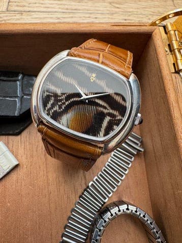 Corum - Peackock Feather Silver Case - - original buckle. -, Nieuw
