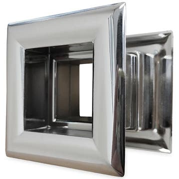 Vierkant deurrooster 29 x 29mm - kunststof chrome, Verzenden, Nieuw