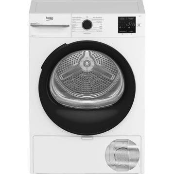 Beko BM3T38249W - Warmtepompdroger - 8 kg - AquaWave -439, Ophalen of Verzenden, Nieuw, Overige typen, Anti-kreukfase
