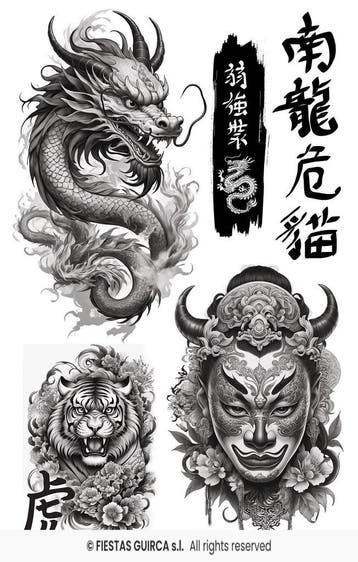 Neptattoos Chinees, Verzenden, Nieuw, Feestartikel