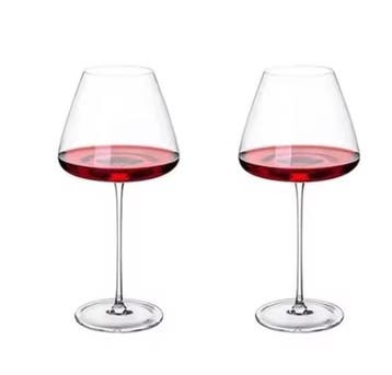Bourgogne Wijnglas 720ml – Kristallen Rood Wijnglas Geribbel, Verzenden, Nieuw
