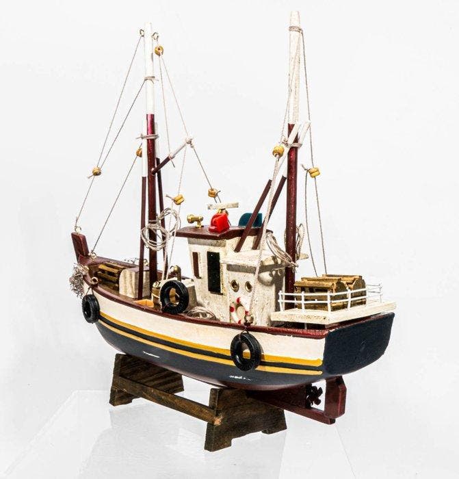 Modelschip - TOP DETAILS: Maritimes Modell-Schiff (Kutter), Antiek en Kunst, Curiosa en Brocante