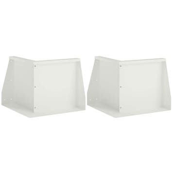 vidaXL Keerwand 2 st 50 x 50 x 40 cm Staal Wit, Verzenden, Nieuw