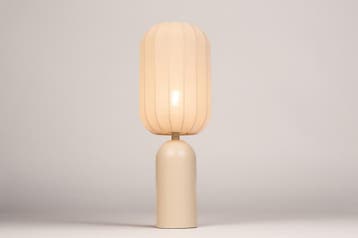 Rietveld Tafellampen - Beige, Zand - Stof, Metaal, Verzenden, Nieuw