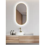 Wiesbaden Nomi Spiegel met Lijst - Ovaal met LED - Dimbaar, Ophalen of Verzenden, Nieuw