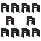 Set van 10 Leren eetkamerstoelen Icon - Toledo Merlin, Ophalen of Verzenden, Nieuw, Leer