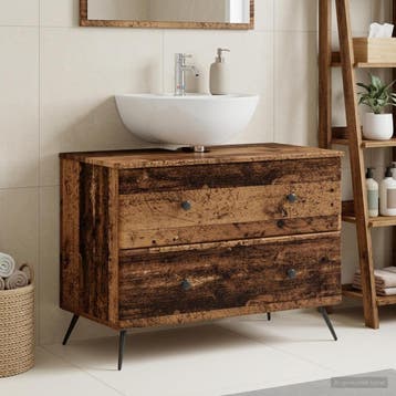 vidaXL Badkamer wastafelkast BREDA Oud hout 82 x 41 x 59 cm, Verzenden, Nieuw, Wastafelkast