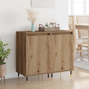 vidaXL Dressoir 2 st Artisan Eiken 40 x 35 x 70 cm, Verzenden, Nieuw, Overige houtsoorten, Minder dan 50 cm