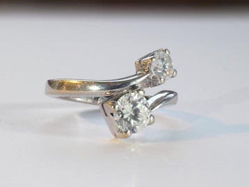 Ring - 18 karaat Witgoud - 1.18ct. tw. Diamant (Natuurlijk), Nieuw