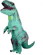 KIMU® Opblaas Kostuum T-Rex Groen Opblaasbaar Pak Dinopak Ma, Carnaval, Nieuw, Overige maten, Ophalen of Verzenden
