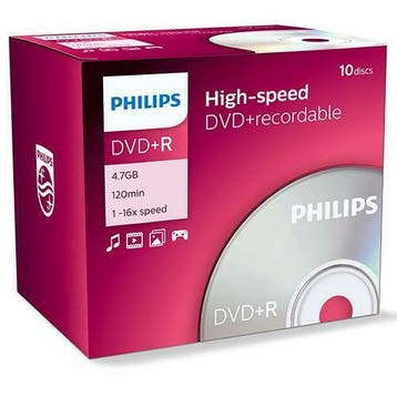 Philips | DVD+R | 4.7 GB | 10 Stuks, Verzenden, Nieuw