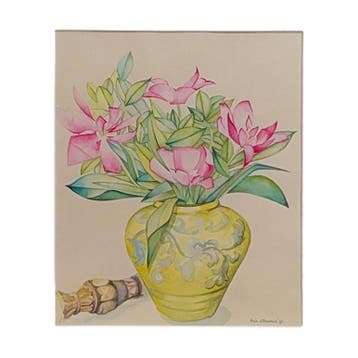 Aquarel - De Gele Vaas - Ada d’Arnaud, Antiek en Kunst, Ophalen of Verzenden
