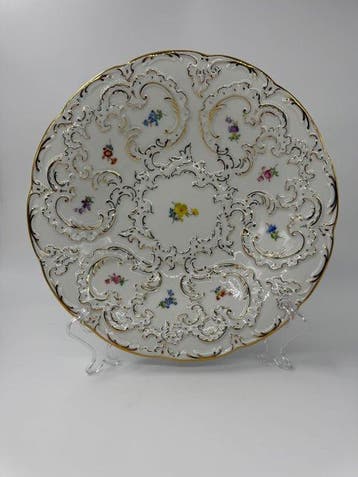Meissen - Bord - Porselein - Meissen pronkteller, Antiek en Kunst