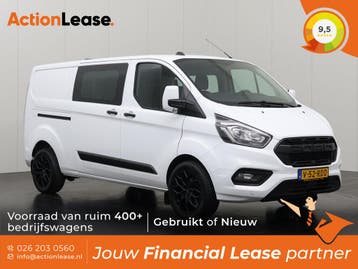 Ford Transit Custom Dubbel cabine  2022 Diesel, Auto's, Zwart, Wit, Nieuw, Transit