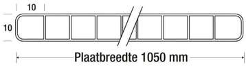 Polycarbonaat kanaalplaat | 10 mm | Breedte 1050 mm, Verzenden, Nieuw, Overige materialen, Minder dan 20 mm