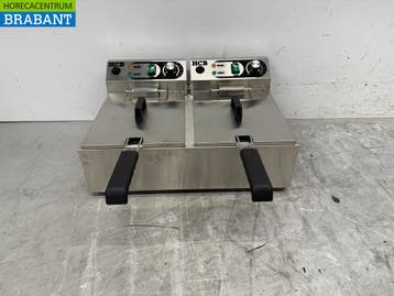 RVS Dubbele Friteuse Frituur 2 x 6 liter 2 x 230V Horeca, Ophalen of Verzenden, Nieuw zonder verpakking