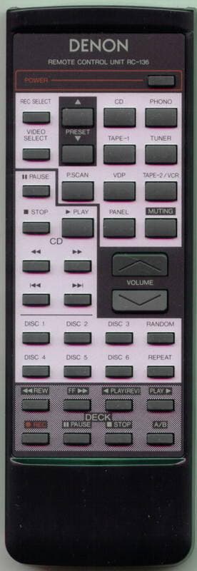 Afstandsbediening Denon rc-136 dra-735r DRA-635R, Ophalen of Verzenden, Nieuw, Origineel