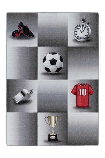 Kindervloerkleed | Play | Voetbal | Grijs | 160x230 cm, Verzenden, Nieuw